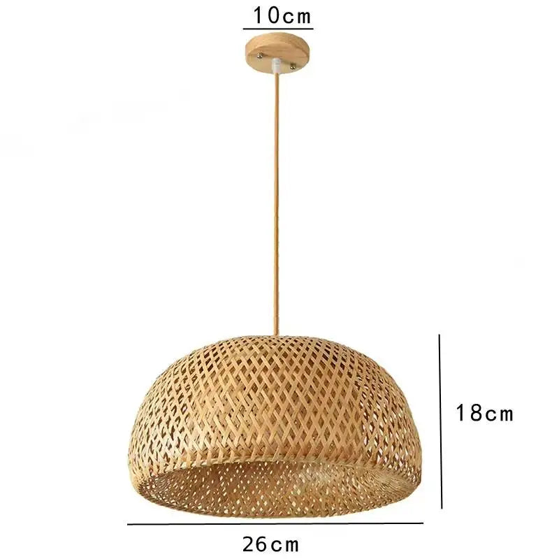 2025 Bamboo Pendant Lamps Hand Knitted Chinese Style Weaving Hanging Lamps 26Cm Restaurant Home Decor Lighting Fixtures HOT