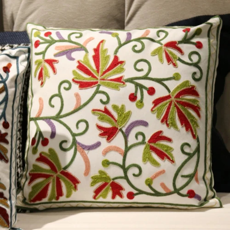 Pastoral Retro Embroidered Cushion Cover, Home Decor,Throw Pillow Cover,Nordic Style,Sofa,Living Room Cotton Pillowcases,45X45Cm