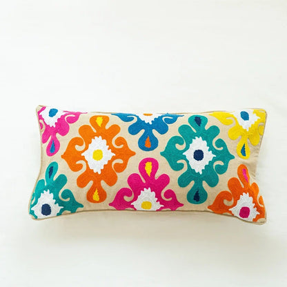 Boho Ethnic Style Sofa Decorative Pillows Covers Lengthen Flower Embroidered Cushion 60*30 for Bedroom Sofa Chair Lumbar Pillow
