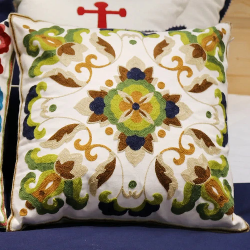 Pastoral Retro Embroidered Cushion Cover, Home Decor,Throw Pillow Cover,Nordic Style,Sofa,Living Room Cotton Pillowcases,45X45Cm