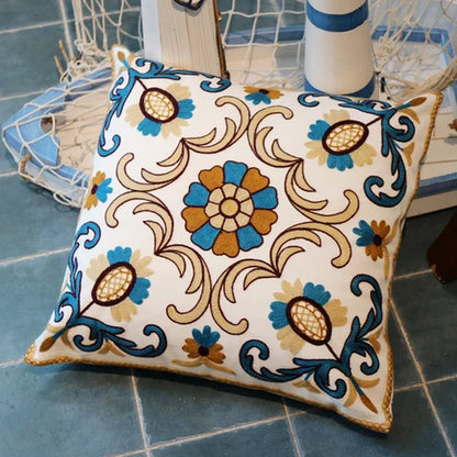 Pastoral Retro Embroidered Cushion Cover, Home Decor,Throw Pillow Cover,Nordic Style,Sofa,Living Room Cotton Pillowcases,45X45Cm