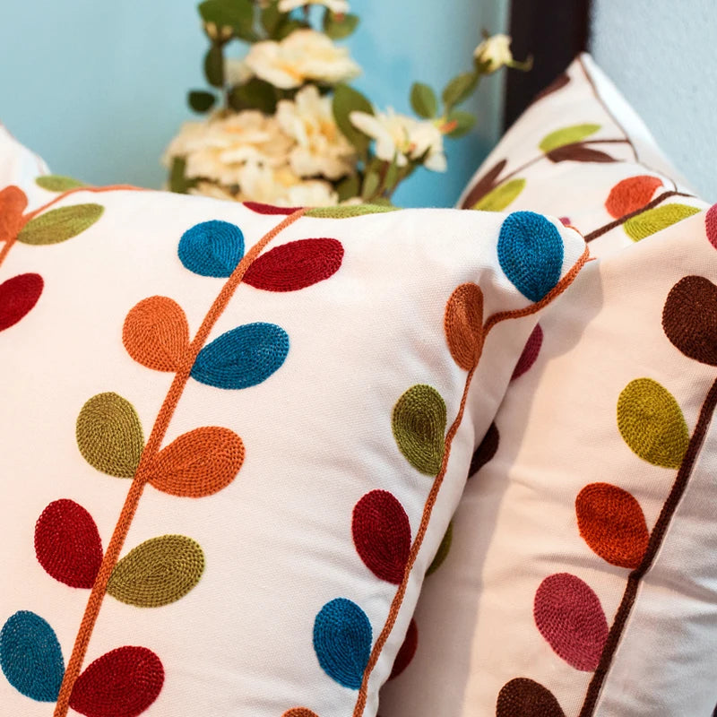 Pastoral Retro Embroidered Cushion Cover, Home Decor,Throw Pillow Cover,Nordic Style,Sofa,Living Room Cotton Pillowcases,45X45Cm