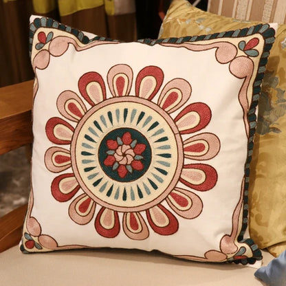 Pastoral Retro Embroidered Cushion Cover, Home Decor,Throw Pillow Cover,Nordic Style,Sofa,Living Room Cotton Pillowcases,45X45Cm