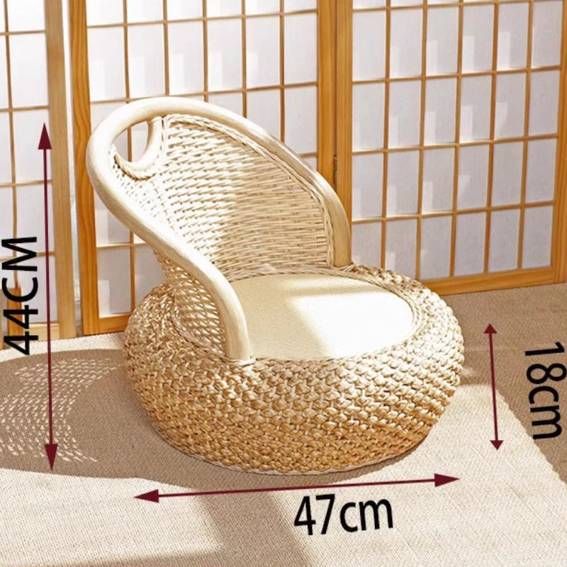 Chaise basse en rotin style Japonais