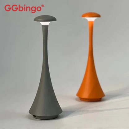 Ggbingo Mushroom Table Lamp, USB-C Rechargeable Wireless Touch Creative Night Light for Hotel, Bedroom & Home Atmosphere