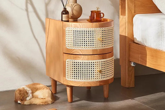 table  basse d appoint en rotin de style Japonais