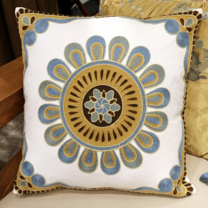 Pastoral Retro Embroidered Cushion Cover, Home Decor,Throw Pillow Cover,Nordic Style,Sofa,Living Room Cotton Pillowcases,45X45Cm