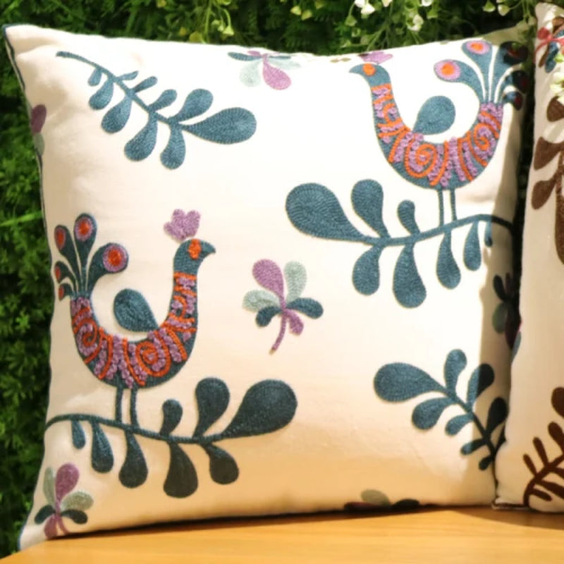 Pastoral Retro Embroidered Cushion Cover, Home Decor,Throw Pillow Cover,Nordic Style,Sofa,Living Room Cotton Pillowcases,45X45Cm