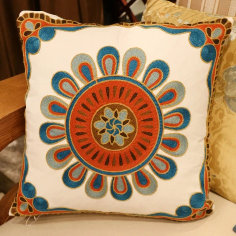 Pastoral Retro Embroidered Cushion Cover, Home Decor,Throw Pillow Cover,Nordic Style,Sofa,Living Room Cotton Pillowcases,45X45Cm