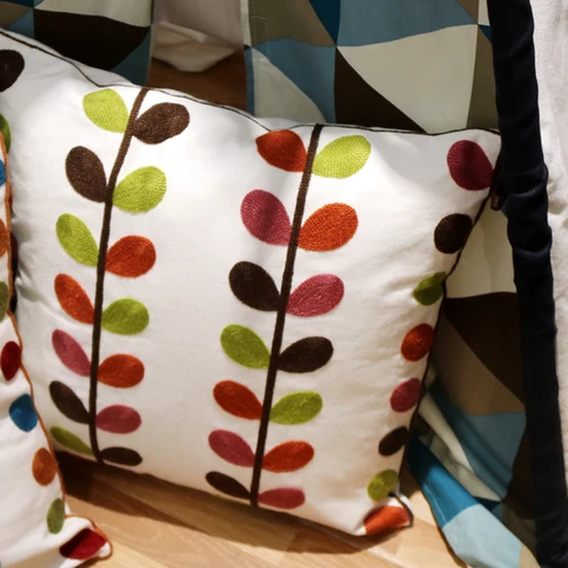 Pastoral Retro Embroidered Cushion Cover, Home Decor,Throw Pillow Cover,Nordic Style,Sofa,Living Room Cotton Pillowcases,45X45Cm
