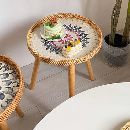 table basse d appoint en rotin