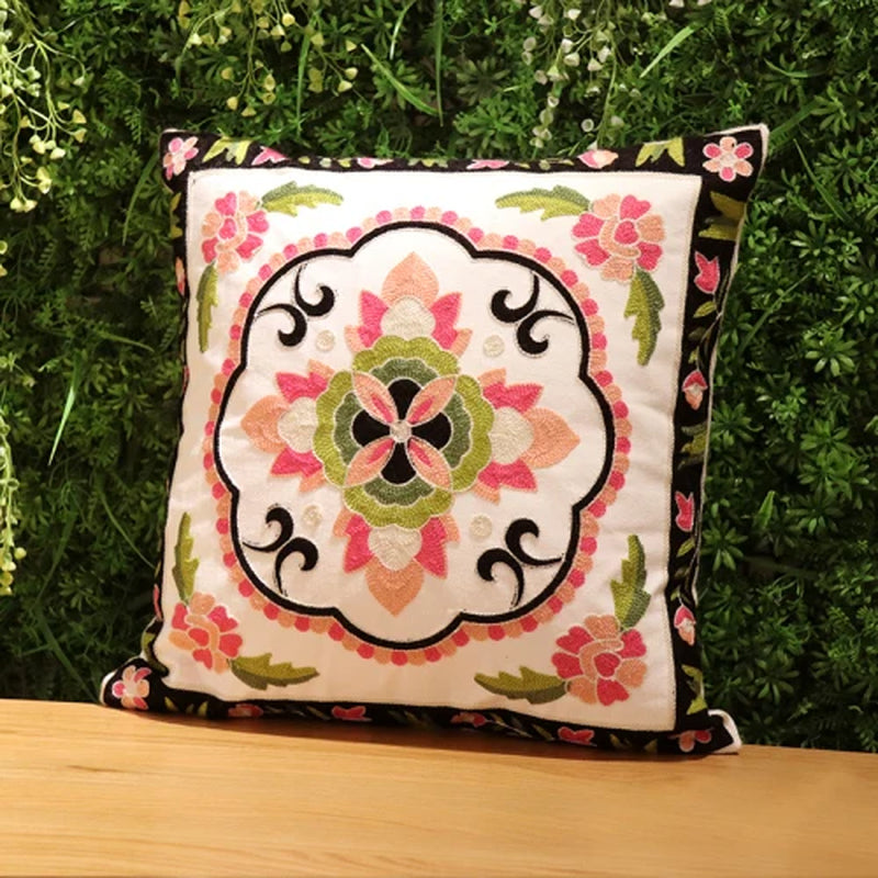 Pastoral Retro Embroidered Cushion Cover, Home Decor,Throw Pillow Cover,Nordic Style,Sofa,Living Room Cotton Pillowcases,45X45Cm