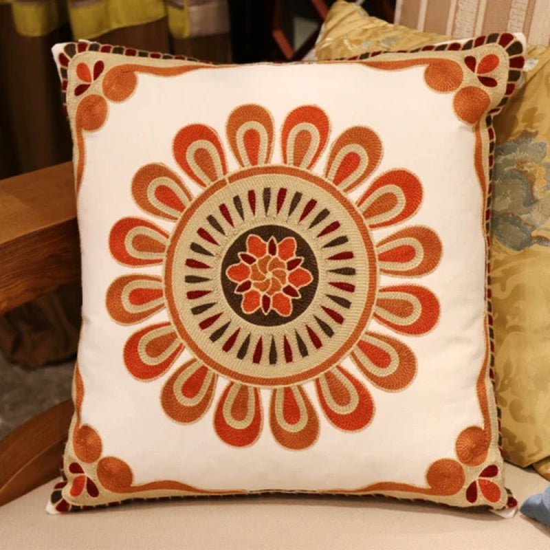 Pastoral Retro Embroidered Cushion Cover, Home Decor,Throw Pillow Cover,Nordic Style,Sofa,Living Room Cotton Pillowcases,45X45Cm