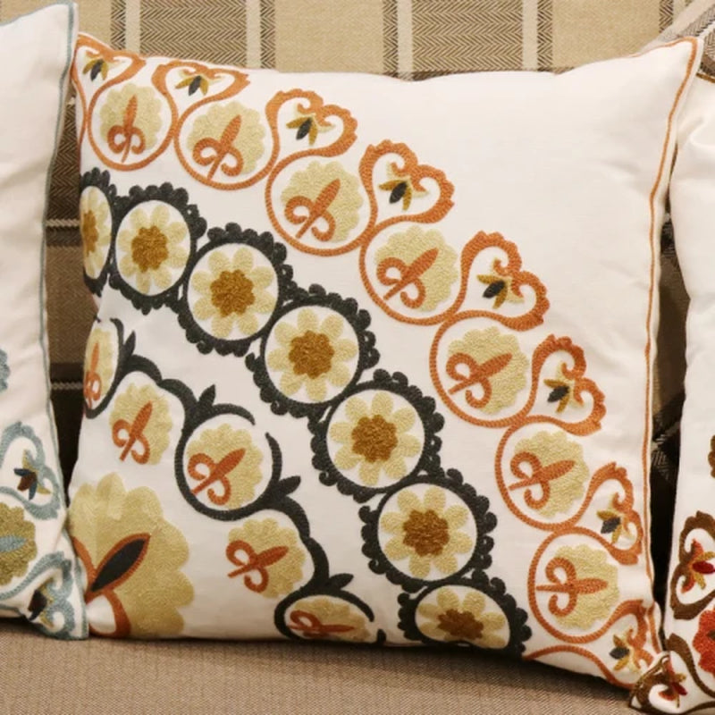 Pastoral Retro Embroidered Cushion Cover, Home Decor,Throw Pillow Cover,Nordic Style,Sofa,Living Room Cotton Pillowcases,45X45Cm