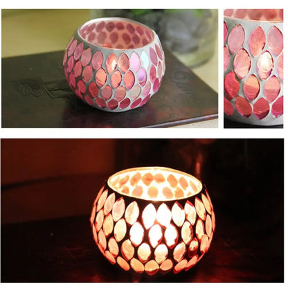 vase a chandelle mosaic en verre