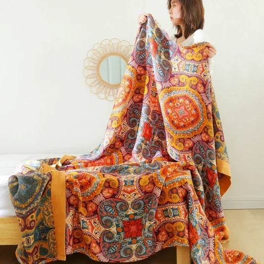 Nordic Throw Blankets Cotton Gauze Bedroom Leisure Bedspread on the Bed Boho Decor Sofa Blanket Sheet Double Cooling Quilt Thin