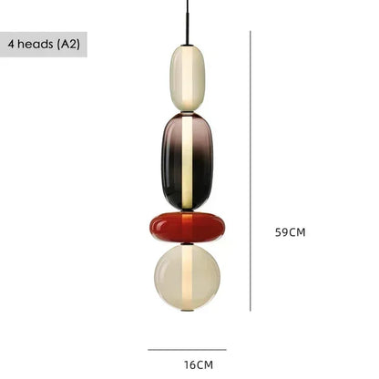 Modern Colorful Glass Hanging Pendant Light Chandelier for Loft Living Room Restaurant Nordic Coffee Restaurant Lighting Fixture