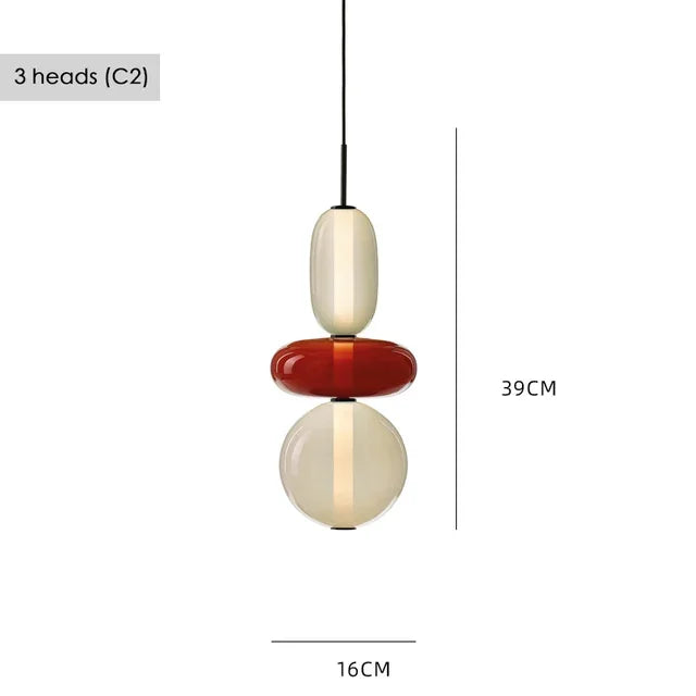 2025 Post Modern Bedside Chandelier Creative Color Candy Pendant Lamp Italian Design Restaurant Display Window Glass Pendant Lamp