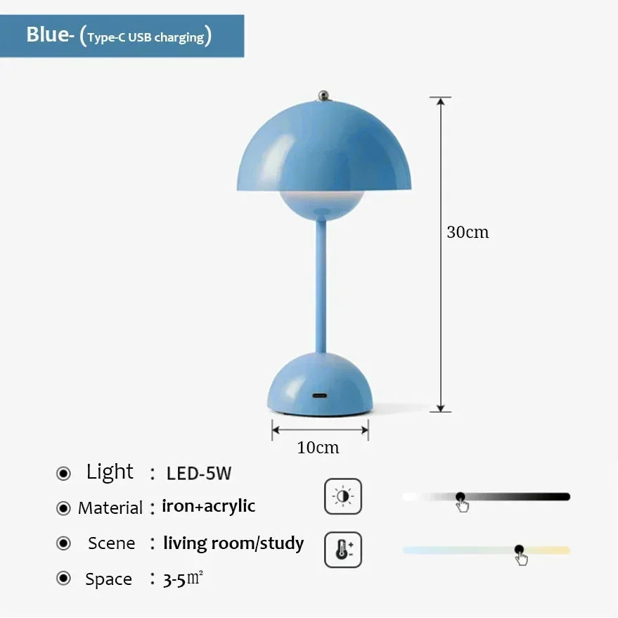 USB Lampe Champignon de Table et bureau couleur varier