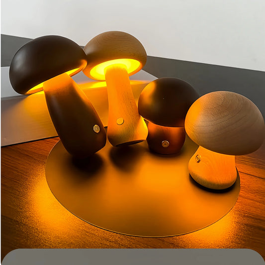 Rechargeable Mushroom Night Light, Dimmable Touch Control Desk Lamp, Creative Mushroom Desk Light for Home Bedroom Bedside Light