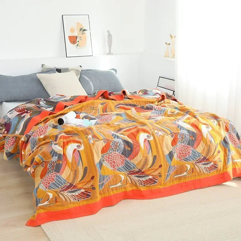Nordic Throw Blankets Cotton Gauze Bedroom Leisure Bedspread on the Bed Boho Decor Sofa Blanket Sheet Double Cooling Quilt Thin