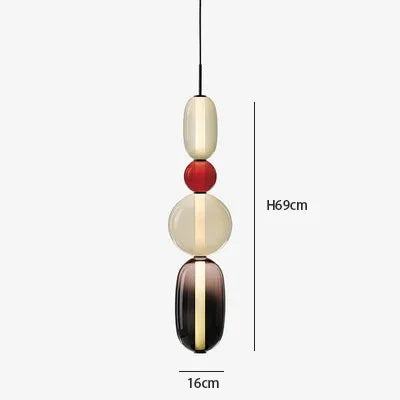 2025 Post Modern Bedside Chandelier Creative Color Candy Pendant Lamp Italian Design Restaurant Display Window Glass Pendant Lamp