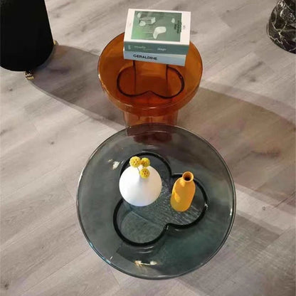 table basse d appoint colorful en verre fait a la main , salon & chambre