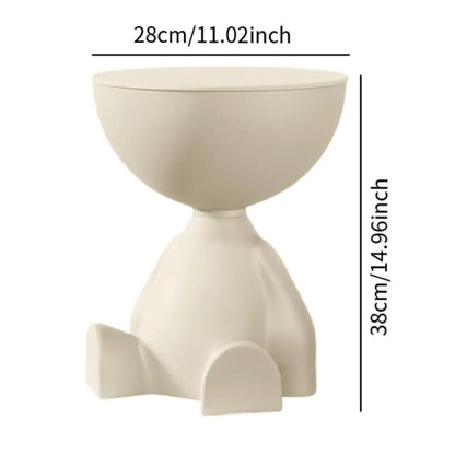 Side End Table Household Ornament Multifunction Sculpture Furniture Flat Head Figurine Sofa Edge Table Household