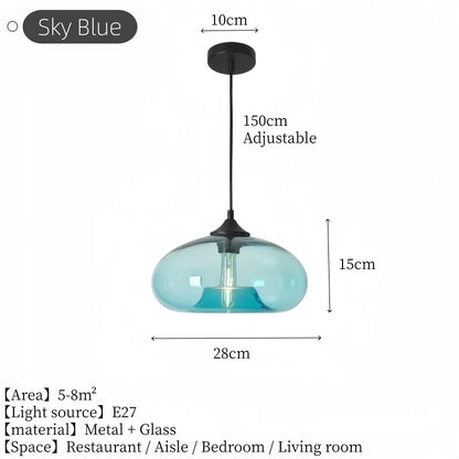 Minimalist LED Glass Hanging Light Nordic Creative Circular Pendant Light Cafe Kitchen Island Living Room Decor Pendant Lamp