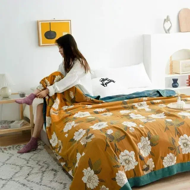 Nordic Throw Blankets Cotton Gauze Bedroom Leisure Bedspread on the Bed Boho Decor Sofa Blanket Sheet Double Cooling Quilt Thin