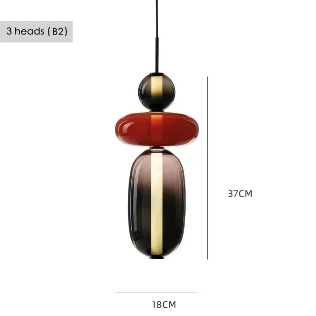 Modern Colorful Glass Hanging Pendant Light Chandelier for Loft Living Room Restaurant Nordic Coffee Restaurant Lighting Fixture