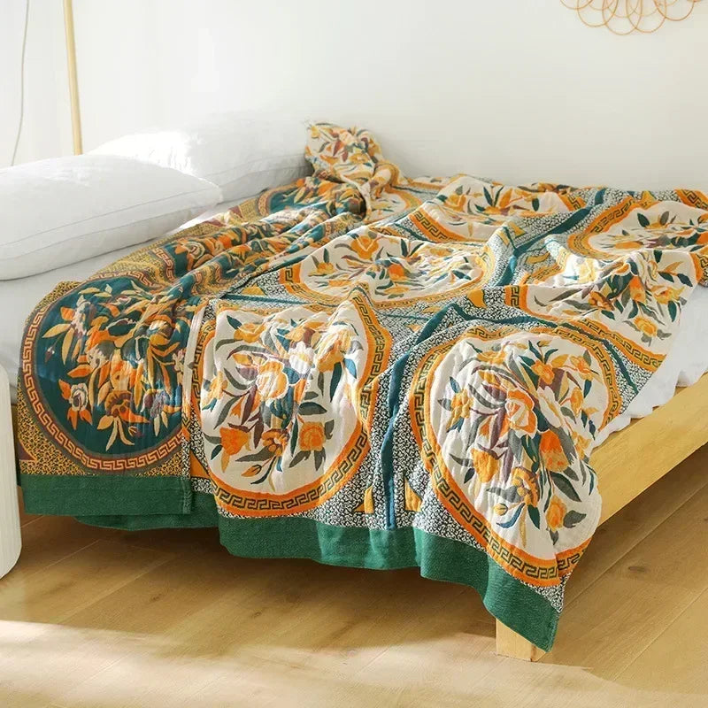 Nordic Throw Blankets Cotton Gauze Bedroom Leisure Bedspread on the Bed Boho Decor Sofa Blanket Sheet Double Cooling Quilt Thin
