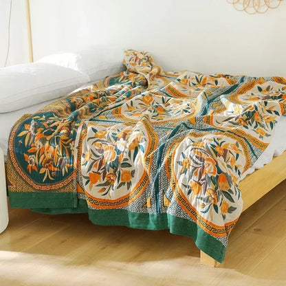 Nordic Throw Blankets Cotton Gauze Bedroom Leisure Bedspread on the Bed Boho Decor Sofa Blanket Sheet Double Cooling Quilt Thin