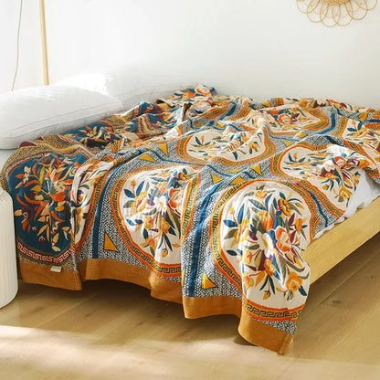 Nordic Throw Blankets Cotton Gauze Bedroom Leisure Bedspread on the Bed Boho Decor Sofa Blanket Sheet Double Cooling Quilt Thin