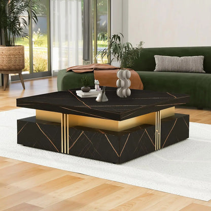 Modern round Movable Coffee Table with Casters, 2 Drawers, Marble Pattern Sintered Stone Top, White, 29.5", Customized