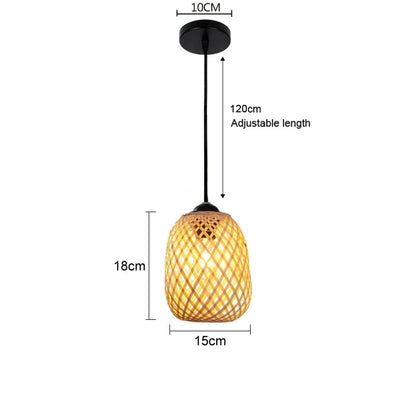 chandelier japonais en rotin