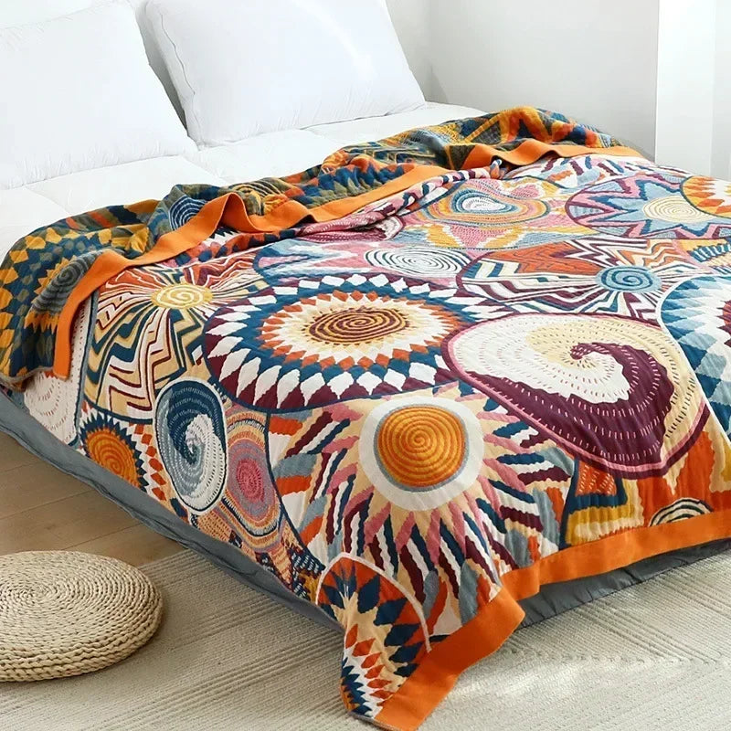 Nordic Throw Blankets Cotton Gauze Bedroom Leisure Bedspread on the Bed Boho Decor Sofa Blanket Sheet Double Cooling Quilt Thin