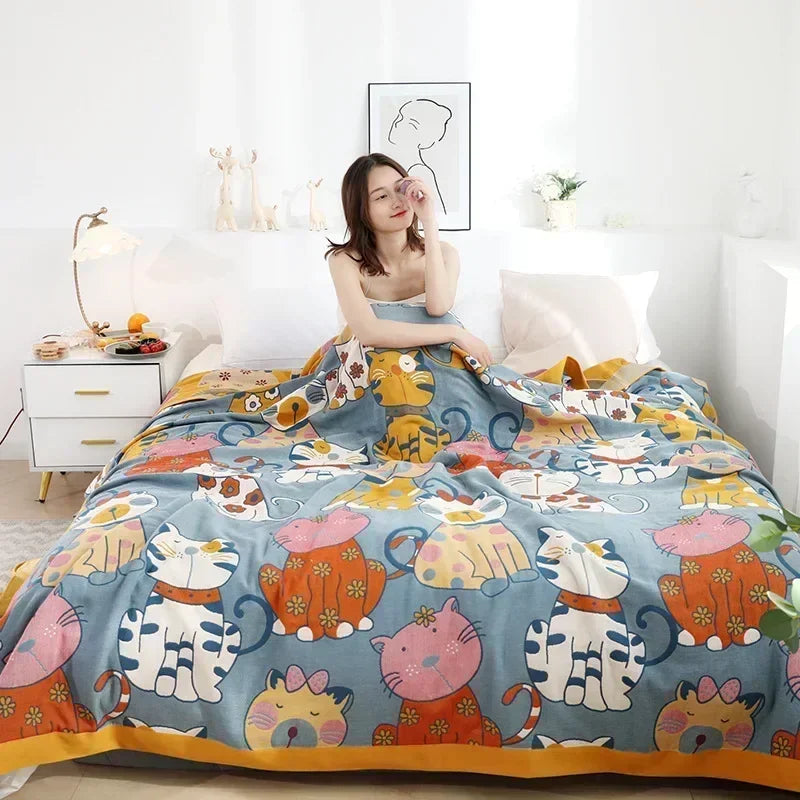 Nordic Throw Blankets Cotton Gauze Bedroom Leisure Bedspread on the Bed Boho Decor Sofa Blanket Sheet Double Cooling Quilt Thin