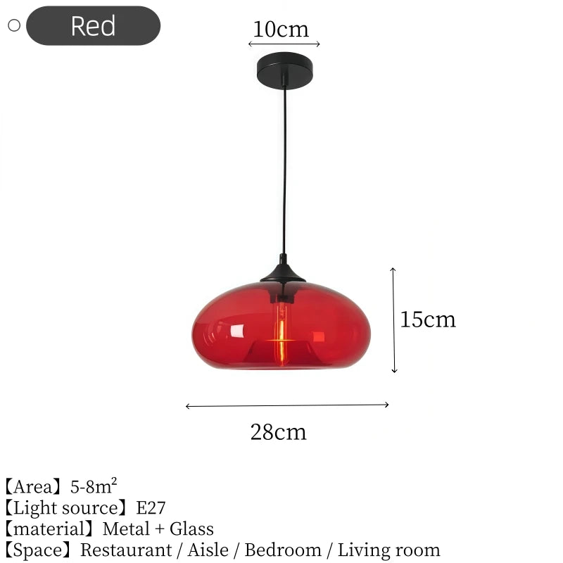 Minimalist LED Glass Hanging Light Nordic Creative Circular Pendant Light Cafe Kitchen Island Living Room Decor Pendant Lamp
