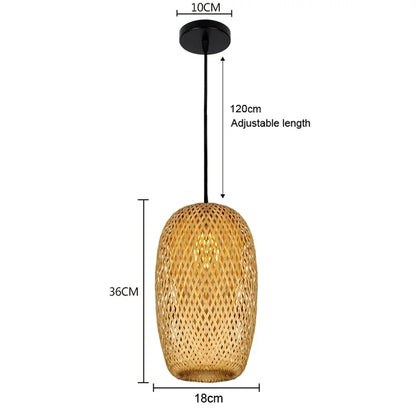 chandelier japonais en rotin
