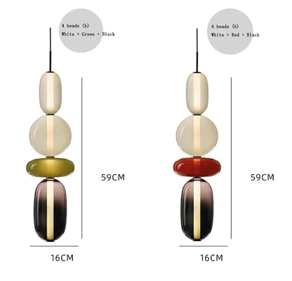 2025 Post Modern Bedside Chandelier Creative Color Candy Pendant Lamp Italian Design Restaurant Display Window Glass Pendant Lamp