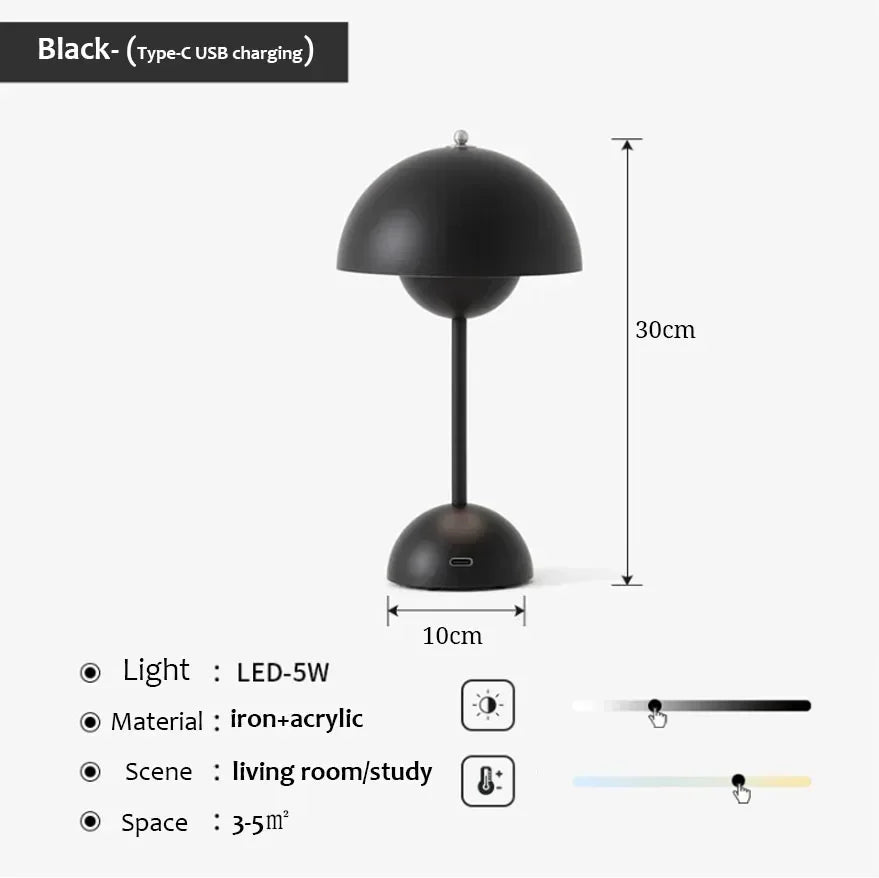 USB Lampe Champignon de Table et bureau couleur varier