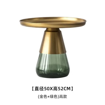 Light Luxury Living Room round Metal Side Table Bedroom Creative round Table Nordic Coffee Table Combination Sofa Side Tables