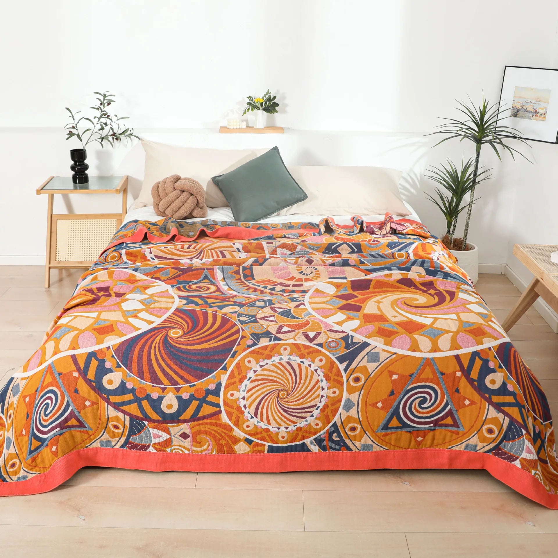 Nordic Throw Blankets Cotton Gauze Bedroom Leisure Bedspread on the Bed Boho Decor Sofa Blanket Sheet Double Cooling Quilt Thin
