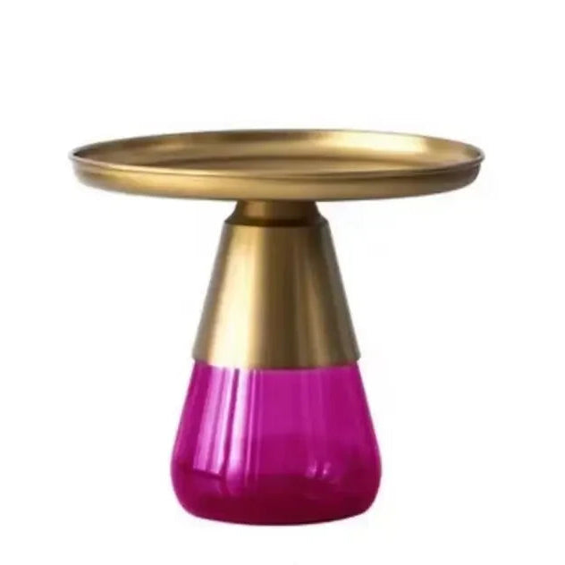 Light Luxury Living Room round Metal Side Table Bedroom Creative round Table Nordic Coffee Table Combination Sofa Side Tables