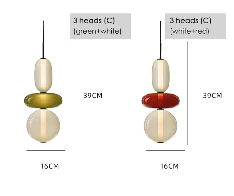 2025 Post Modern Bedside Chandelier Creative Color Candy Pendant Lamp Italian Design Restaurant Display Window Glass Pendant Lamp