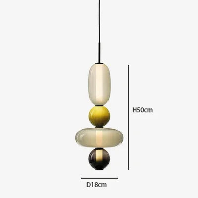 2025 Post Modern Bedside Chandelier Creative Color Candy Pendant Lamp Italian Design Restaurant Display Window Glass Pendant Lamp