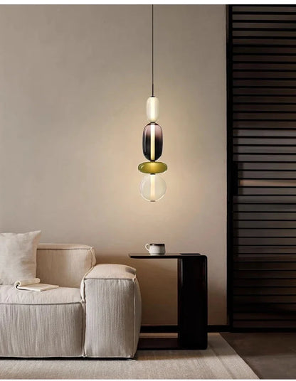 2025 Post Modern Bedside Chandelier Creative Color Candy Pendant Lamp Italian Design Restaurant Display Window Glass Pendant Lamp