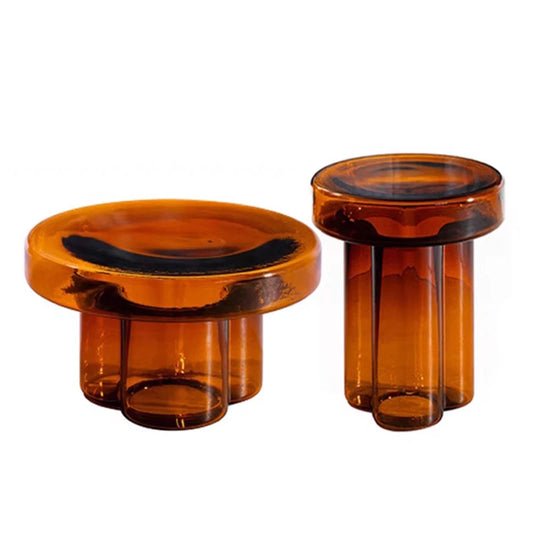 table basse d appoint colorful en verre fait a la main , salon & chambre