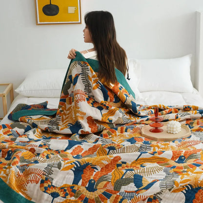 Nordic Throw Blankets Cotton Gauze Bedroom Leisure Bedspread on the Bed Boho Decor Sofa Blanket Sheet Double Cooling Quilt Thin